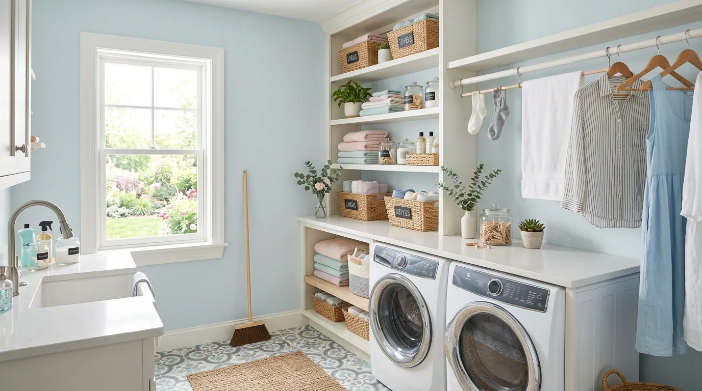 Let lighting brighten the work areas properly inspiration for a small laundry room.